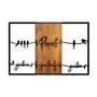 Wallity Respect Your Home Your Family Your Love 1 - Escultura de Pared de Madera en Nogal y Negro